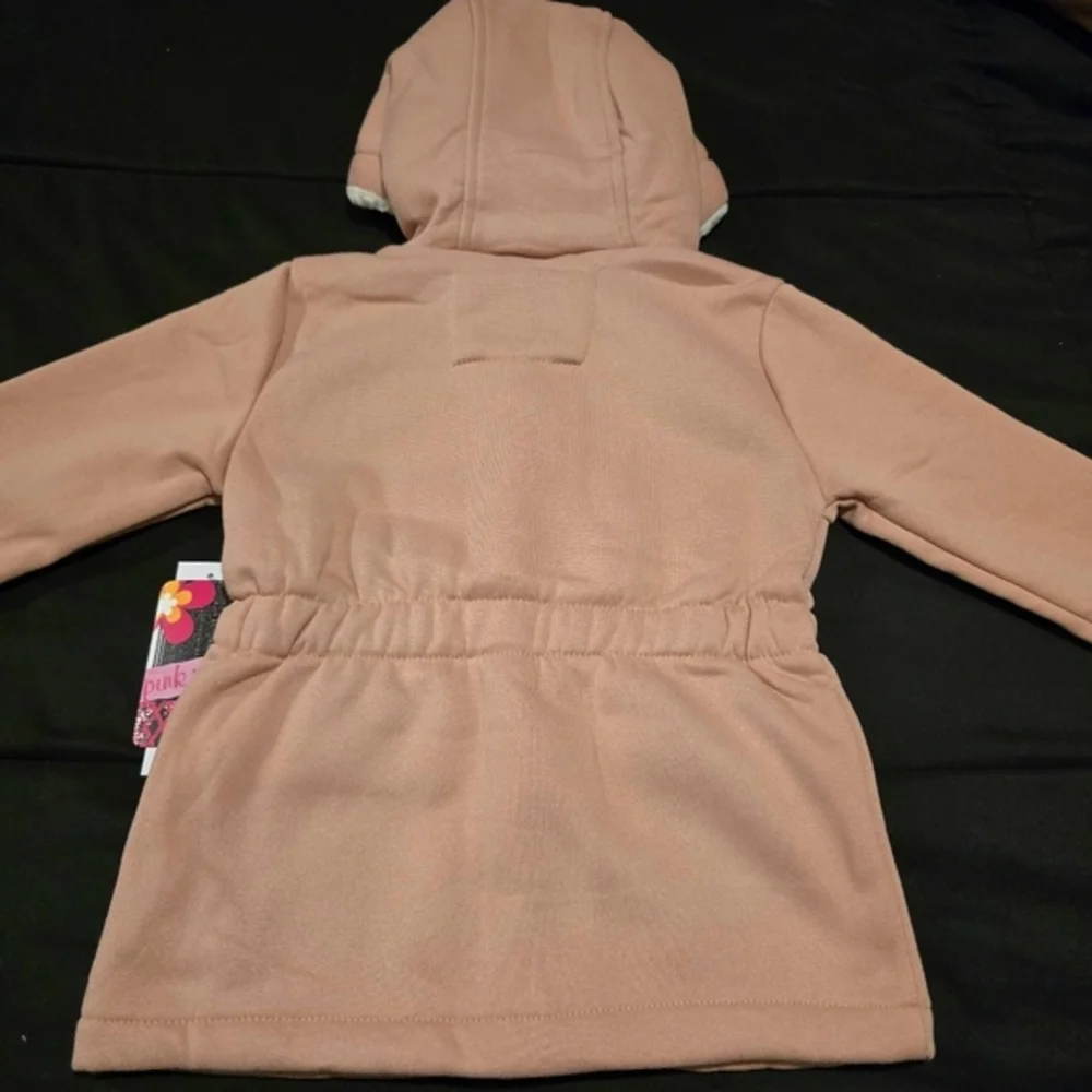Pink Platinum Girls Peacoat Hooded Toggle Fleece Jacket Blush NWT‎ Size 4 XS